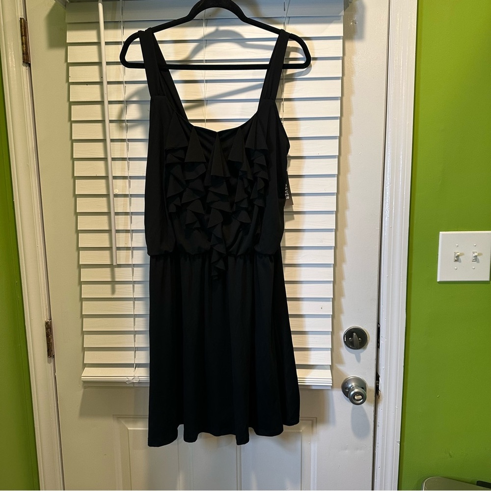 Forever Link Black Ruffle Mini Dress